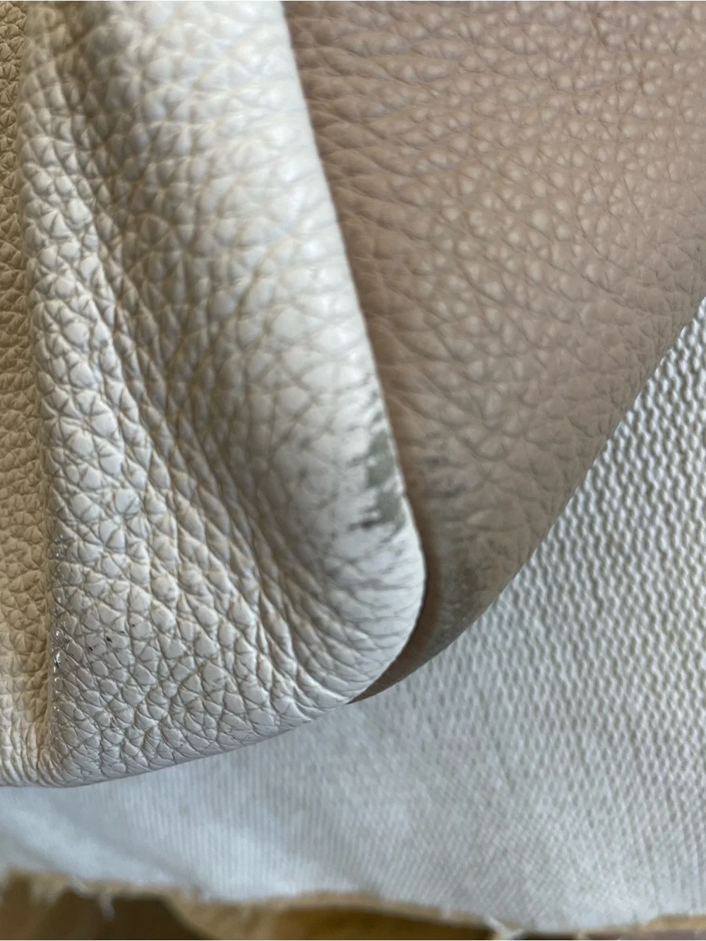 Coach Pennie Pebbled Leather Crossbody Shoulder Bag in Cream and Brown